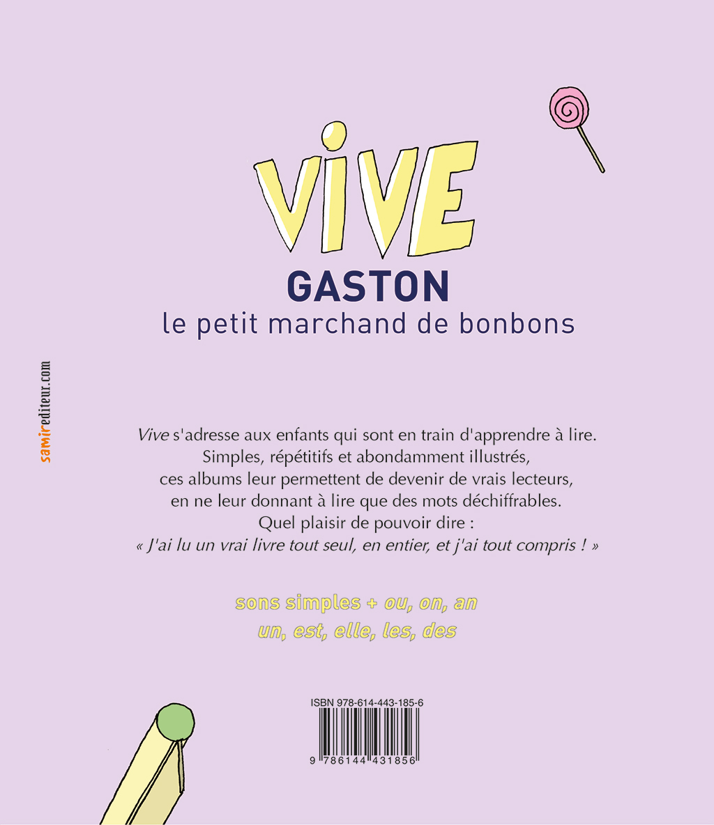 Samir Éditeur - Gaston le petit marchand de bonbons - Quatrième de couverture