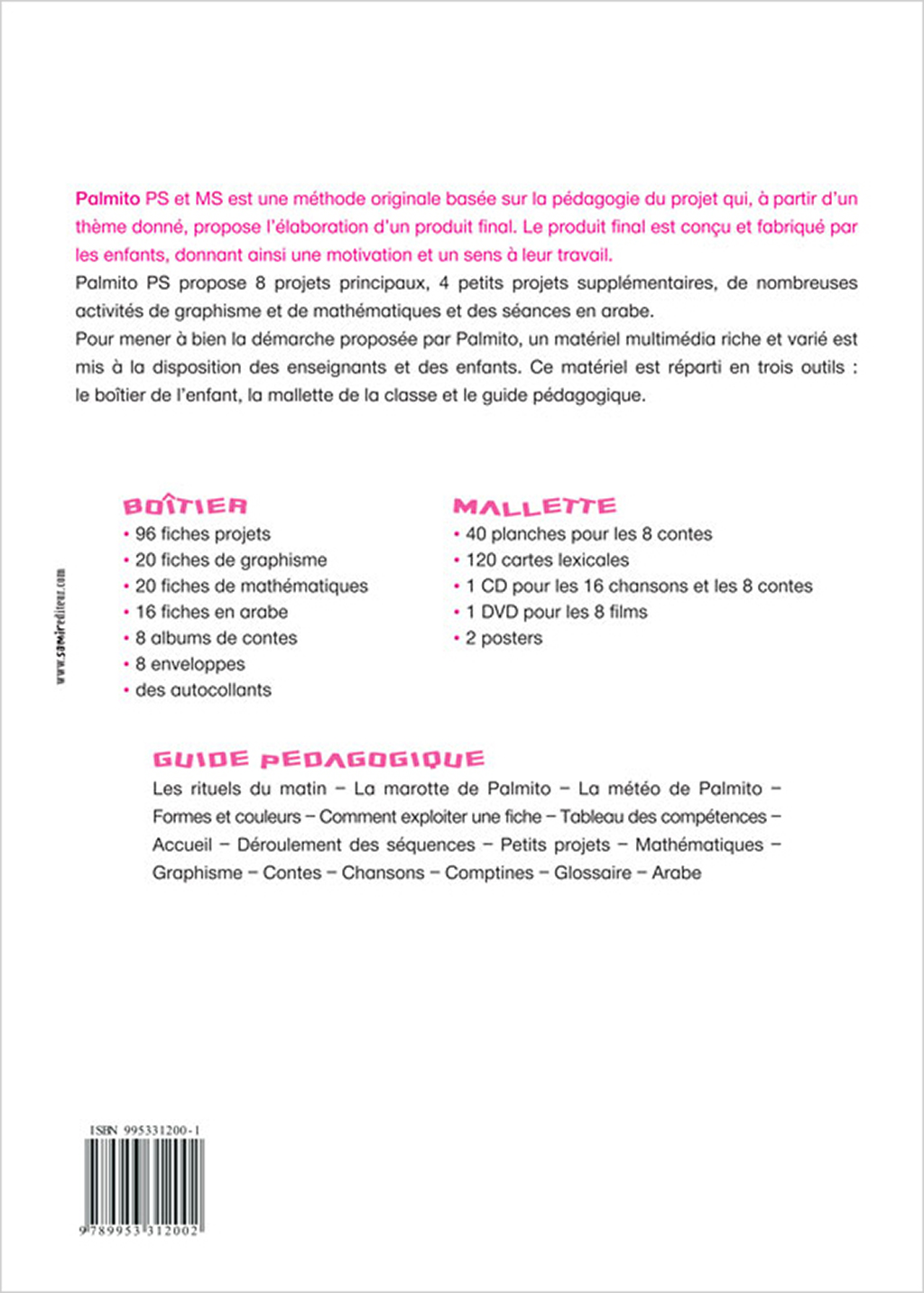 Samir Éditeur - Guide pédagogique PS - Quatrième de couverture