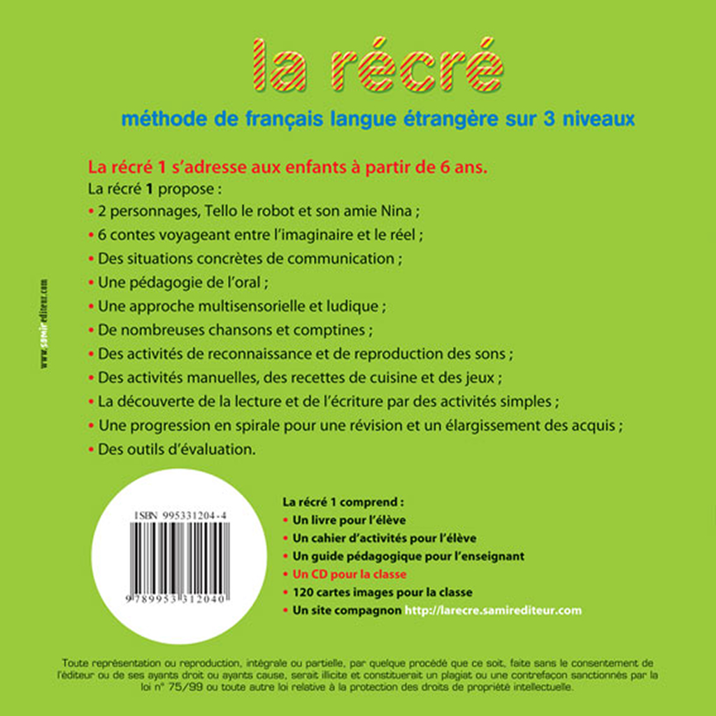 Samir Éditeur - CD Niveau 1 - Quatrième de couverture