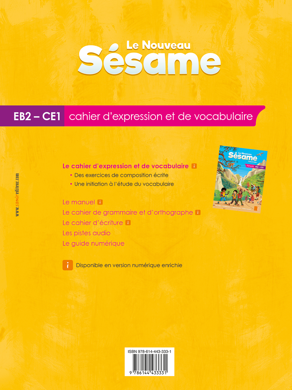 Samir Éditeur - Cahier d’expression et de vocabulaire EB2 - Quatrième de couverture