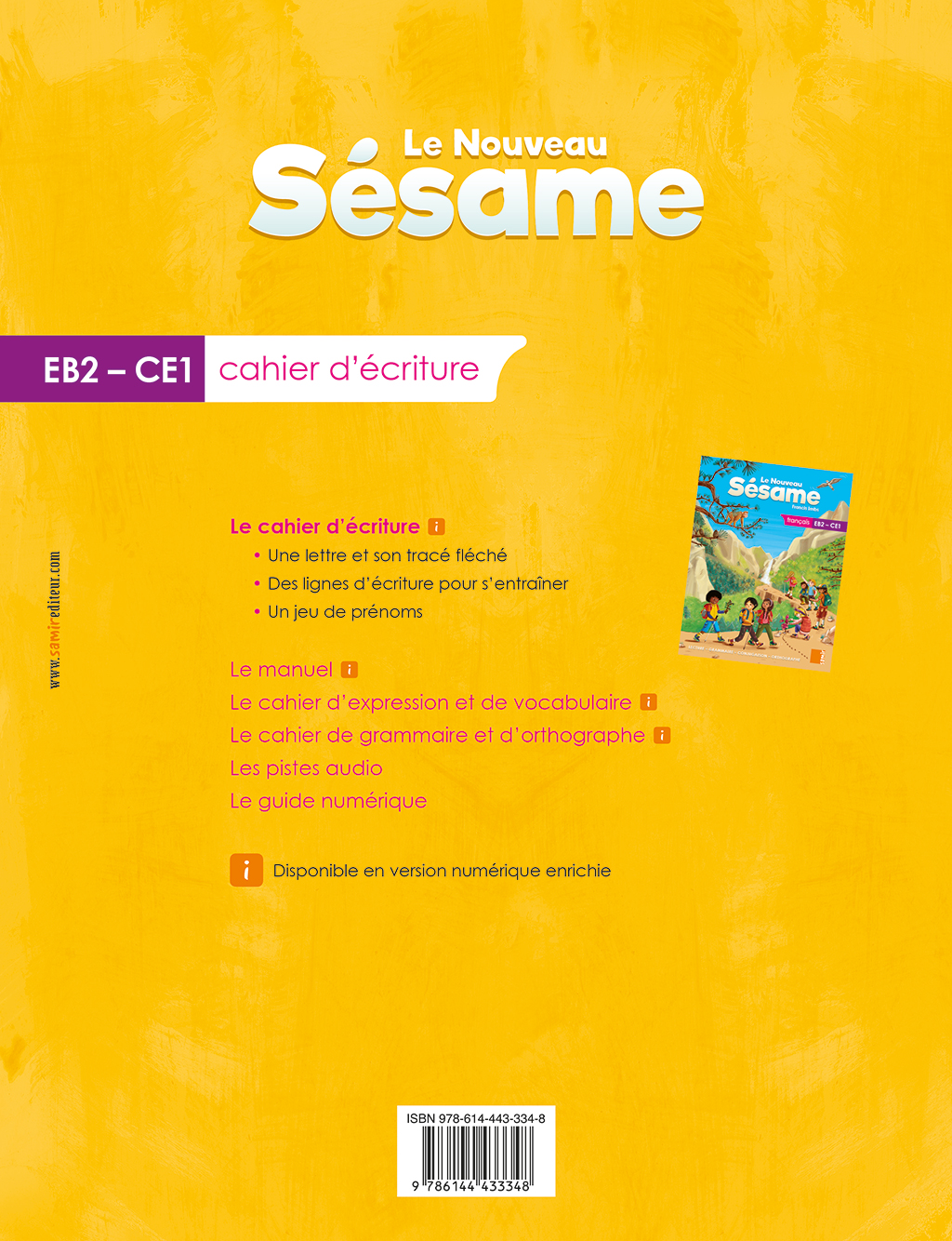 Samir Éditeur - Cahier d'écriture EB2 - Quatrième de couverture
