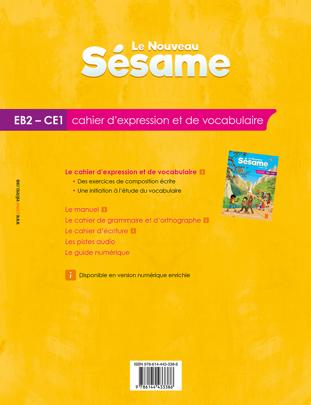 Samir Éditeur - Cahier d’expression et de vocabulaire numérique EB2/CE1 - Quatrième de couverture